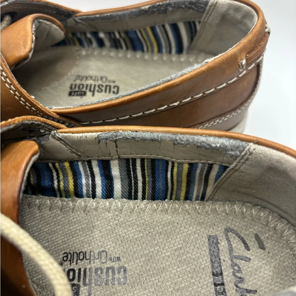 Clarks Men's Brown Leather Boat Shoes Size 8